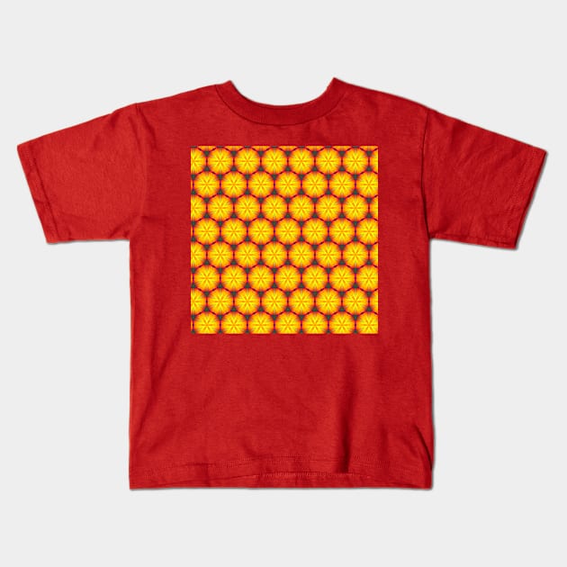 Honeycomb cells Moroccan arabic boho hippy tile pattern Kids T-Shirt by redwitchart